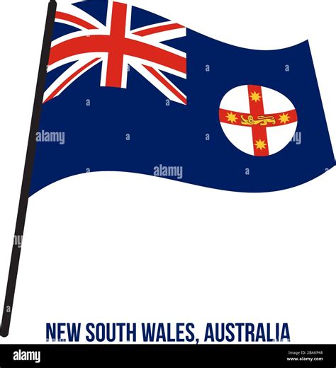 New South Wales (NSW) Flag Waving Vector Illustration on White ...