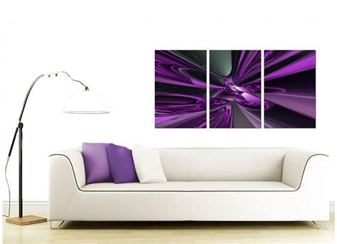 3 Panel Abstract Canvas Wall Art in Purple - 3018