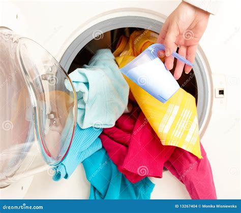 Washing Machine With Colorful Clothes Stock Images - Image: 13267404