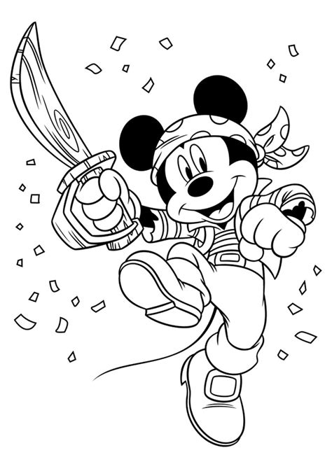 Mickey Pirate Coloring Page