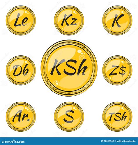 Set with Flat African Currency Symbols Stock Vector - Illustration of ...