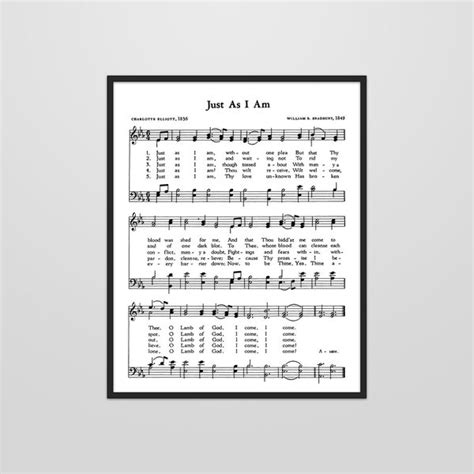 Just as I Am Hymn Lyrics Digital Download - Etsy