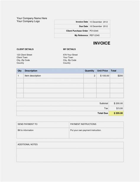 Basic Invoice Template Google Docs Invoice Template Google Doc to ...