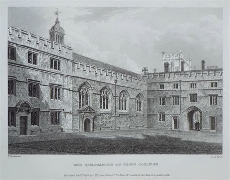 Antique Prints of Jesus College Oxford