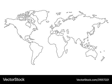 World map outline - vrjulu