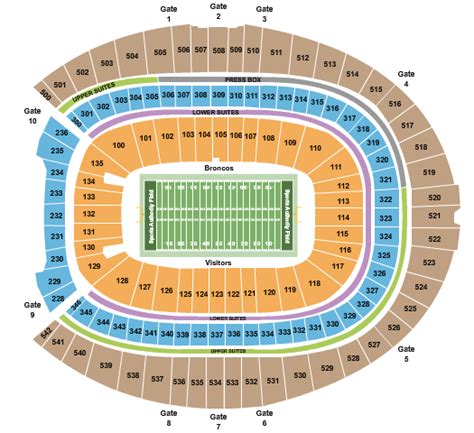 Empower Field At Mile High Seating Chart + Rows, Seat Numbers and Club ...