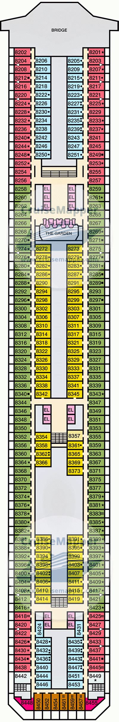 Carnival Liberty deck 8 plan | CruiseMapper
