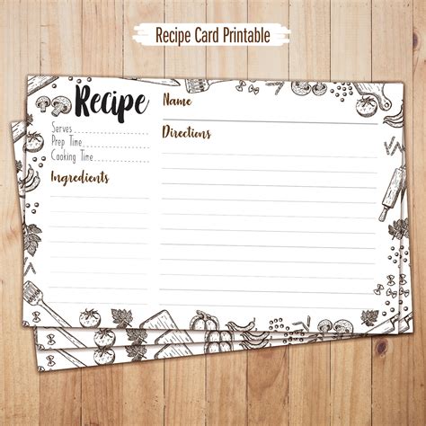 4X6 Recipe Card Template