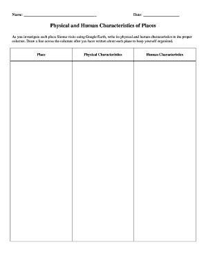 Fillable Online faculty csbsju Physical and Human Characteristics of ...