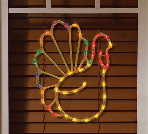 Thanksgiving Lighted Window Decoration, Turkey, Whimsical tom turkey ...