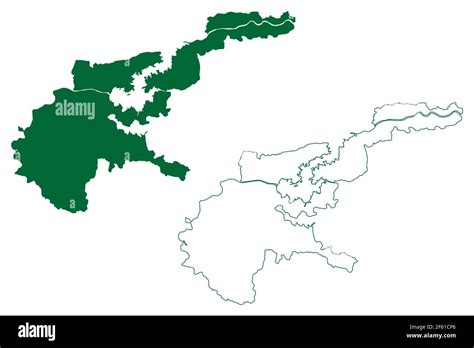 Tapi district (Gujarat State, Republic of India) map vector ...