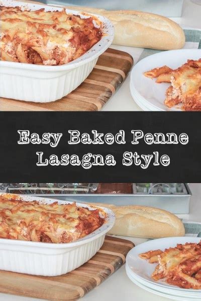 easy lasagne style baked penne