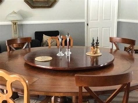 Large Wood Lazy Susan For Dining Table up to 48 Inch Diameter