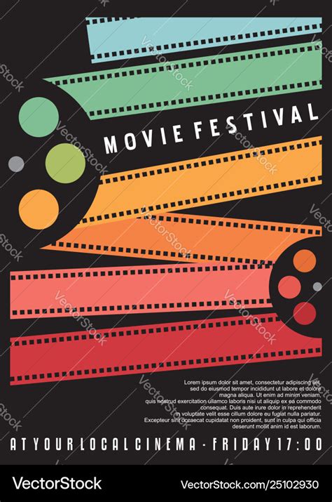 Movie festival poster design Royalty Free Vector Image