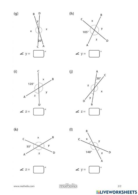 Vertically opposite angles worksheet | Angles worksheet, Worksheets ...