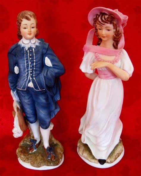 Lefton China Blue Boy & Pinkie Porcelain Figurines