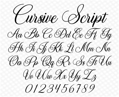 Calligraphy Fonts Alphabet, Tattoo Lettering Fonts, Cursive Script ...