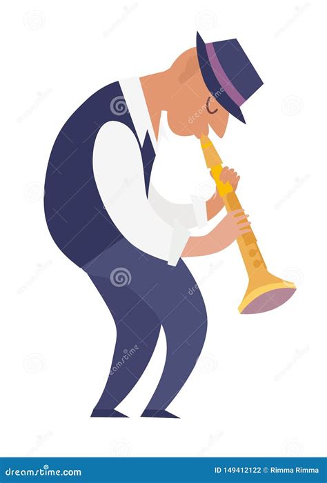 Clarinet Player Vector Illustration | CartoonDealer.com #77231208