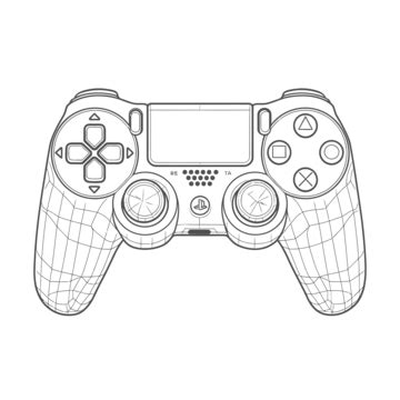 Playstation Controller Skizzenvorlage Vektorzeichnungsdatei Umriss ...