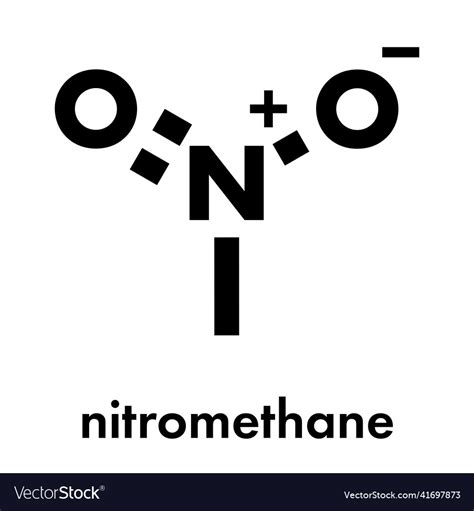 Nitromethane nitro fuel molecule used as fuel Vector Image