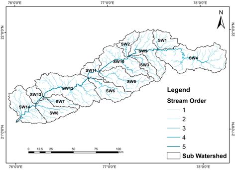 Drainage map of Upper Tapi River Sub-basin | Download Scientific Diagram