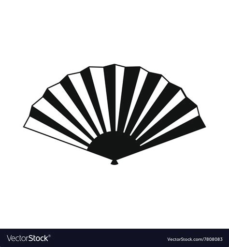 Japanese folding fan icon simple style Royalty Free Vector