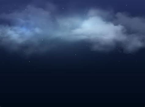 Premium Vector | Night sky with clouds and stars realistic background