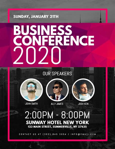 Business conference corporate poster flyer design template. | Poster ...