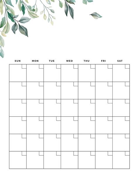 Printable Blank Calendar Templates - World of Printables