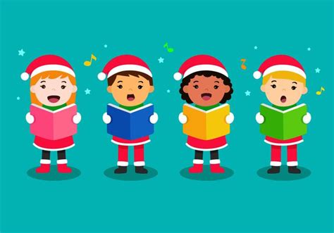 Children Singing Christmas Carols 162573 Vector Art at Vecteezy