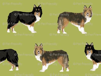 sheltie dog fabric tri colored black and tan sheltie shetland sheepdog ...