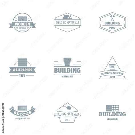 Civil engineering logo set. Simple set of 9 civil engineering vector logo for web isolated on ...