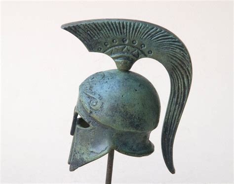 Ancient Greek Spartan Bronze Helmet with Crest, War Helmet Museum ...