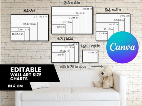 Art Print Size Guide Ratio Size Guide Picture Frame Size - Etsy