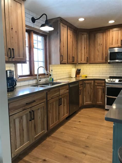 Rustic Hickory Farmhouse Kitchen - Wheat Country WoodWorks LLC