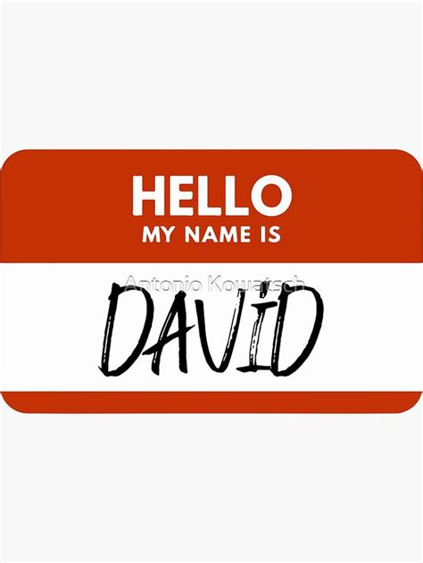 David Name - Red Nametag, David Name Label Sticker by Antonio Kowatsch ...