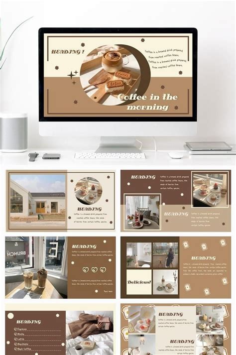 009-coffee In The Morning Brown PowerPoint | PPTX Template Free ...