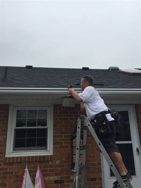 Installing an 80ft piece of LeafGuard gutter. | Exterior, Locals ...