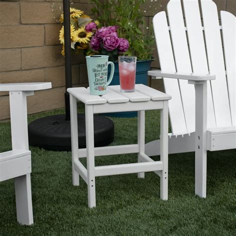 Westin Outdoor BRAXTON Adult Modern Square Plastic End Table, Eco ...