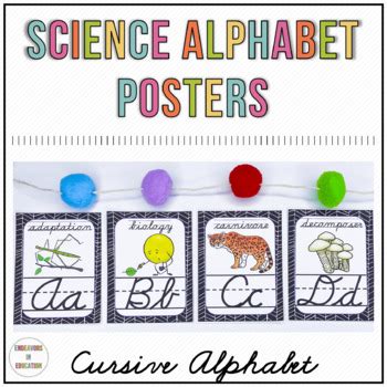 Science Alphabet Posters | Cursive Writing by Endeavors in Education