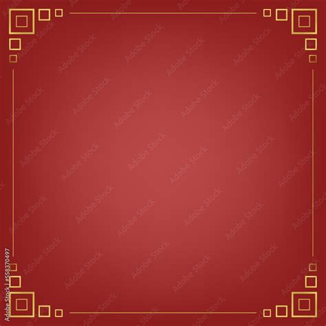 Red background and golden border with space. Lunar new year concept ...