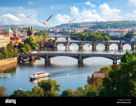 bridges, prague, vltava river, bridge, pragues, vltava rivers Stock ...