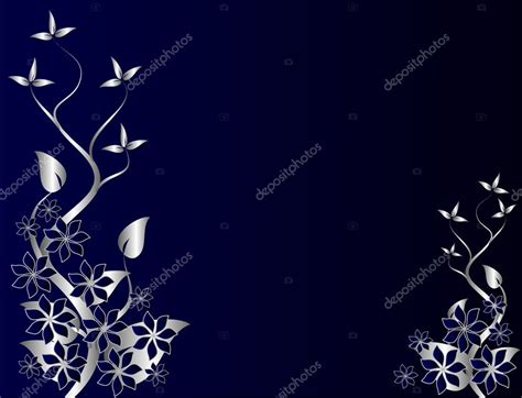 Abstract Silver and Blue Floral Background Stock Vector Image by ...