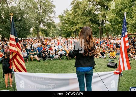 Lauren Boebert gives her stump speech at a political rally in Colorado ...