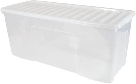 EXTRA LARGE CLEAR PLASTIC STORAGE BOX WITH LID 133 LITRE: Amazon.co.uk ...