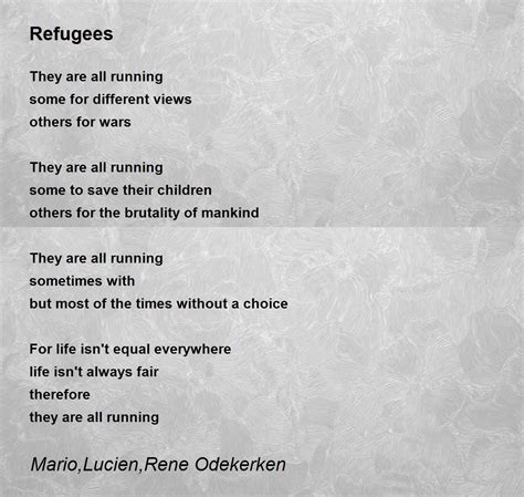 Refugees Poem by Mario, Lucien, Rene Odekerken - Poem Hunter