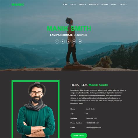 Portfolio Website HTML Template - MasterBundles