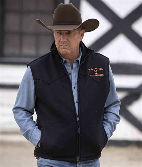 Kevin Costner Vest - Yellowstone John Dutton Black Vest