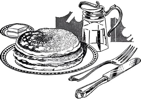 eating breakfast clipart black and white - Clipground