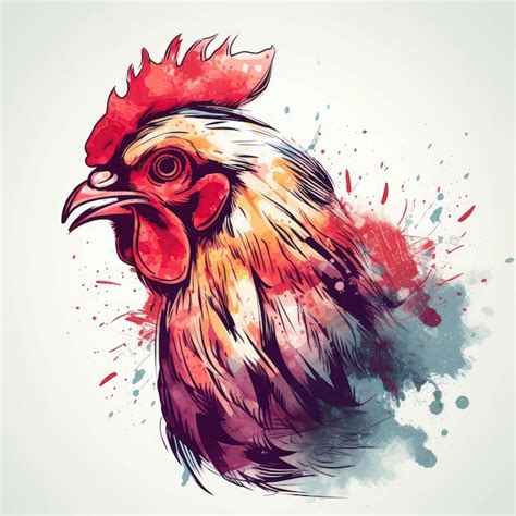 Premium AI Image | Chicken On White Background Logo Generative AI